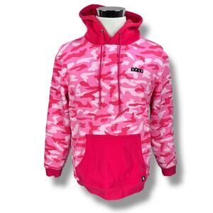Fanjoy Sam & Colby XPLR Hoodie Unisex Medium Pink Camo Drawstring Long Sleeve